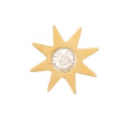 5mm 316L stainless steel stick-on star elements with zirconium oxide - Gold x4|raw }}
