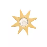 5mm 316L stainless steel stick-on star elements with zirconium oxide - Gold x4