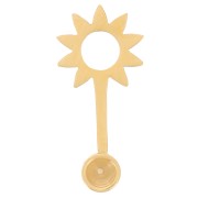 14x6.5mm Stainless steel 316L Sun charm for 2.2mm cabochon - Gold x1