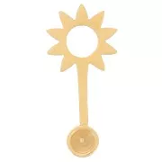 14x6.5mm Stainless steel 316L Sun charm for 2.2mm cabochon - Gold x1