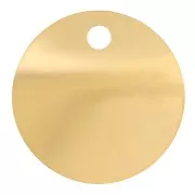10mm 316L stainless steel round corrugated charms - Gold x4