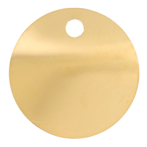 10mm 316L stainless steel round corrugated charms - Gold x4