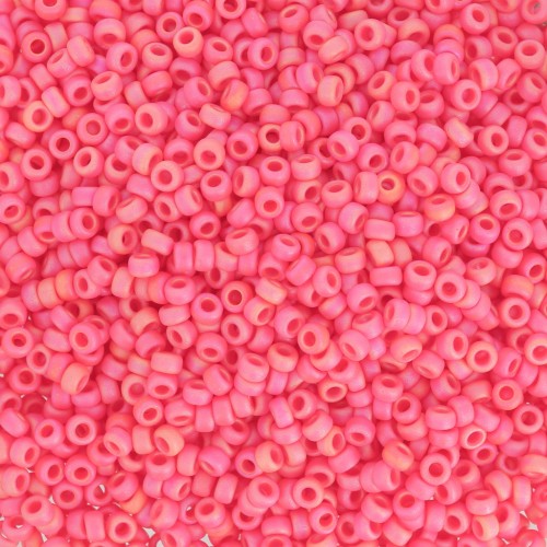 Miyuki Seed Beads 15/0 407FR - Mat Opaque Vermillion Red AB x8g