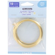 Artistic Wire Brass Wire 2.5 mm - Untreated with Anti-Tarnish Coating x1.5 m