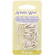 Crimp-On Connector Tubes for 14-Gauge Wire, Silver-Plated, Tarnish-Resistant (50-Pack)
