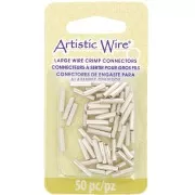 Crimp-On Connector Tubes for 14-Gauge Wire, Silver-Plated, Tarnish-Resistant (50-Pack)