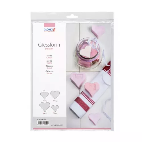 Set of 5 soap molds - Hearts - Transparent x1
