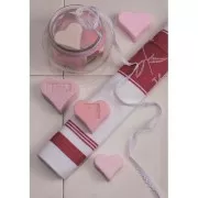 Set of 5 soap molds - Hearts - Transparent x1