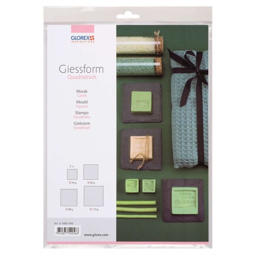 Set of 5 soap molds - Square - Transparent x1