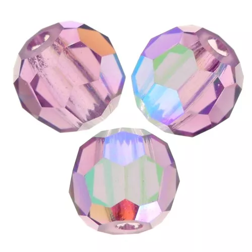 3mm Preciosa round faceted beads - Round Bead - Amethyst AB x20