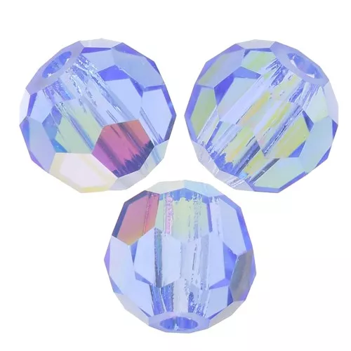 3mm Preciosa round faceted beads - Round Bead - Sapphire AB x20