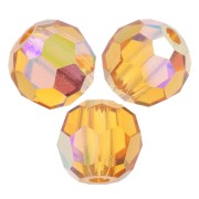 3mm Preciosa round faceted beads - Round Bead - Topaz AB x20