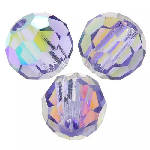 3mm Preciosa round faceted beads - Round Bead - Tanzanite AB x20