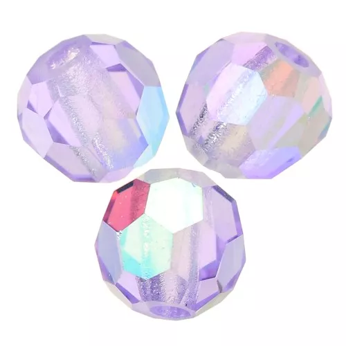 3mm Preciosa round faceted beads - Round Bead - Violet AB x20