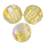 3mm Preciosa round faceted beads - Round Bead - Jonquil AB x20