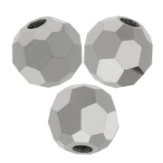 3mm Preciosa round faceted beads - Round Bead - Jet Light Hematite Full x20