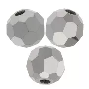 3mm Preciosa round faceted beads - Round Bead - Jet Light Hematite Full x20