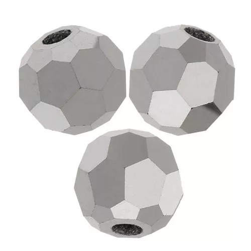 3mm Preciosa round faceted beads - Round Bead - Jet Light Hematite Full x20