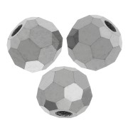 3mm Preciosa round faceted beads - Round Bead - Jet Hematite Full x20