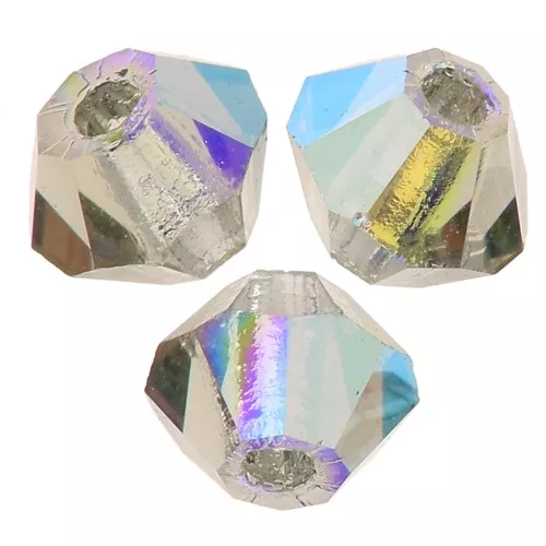 3mm Preciosa Crystal Bicones - Rondelle Bead - Black Diamond Glitter x30