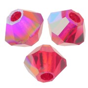 3mm Preciosa Crystal Bicones - Rondelle Bead - Light Siam Glitter x30