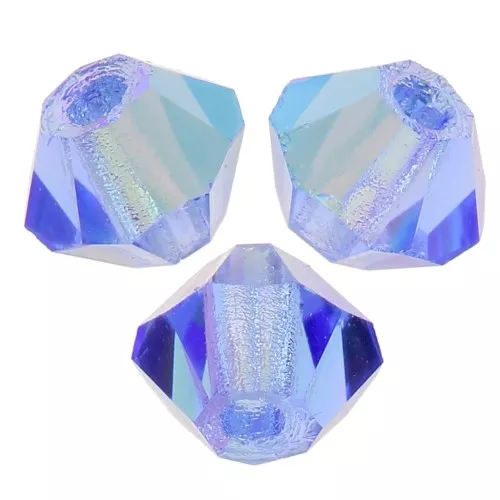 3mm Preciosa Crystal Bicones - Rondelle Bead - Sapphire Glitter x30