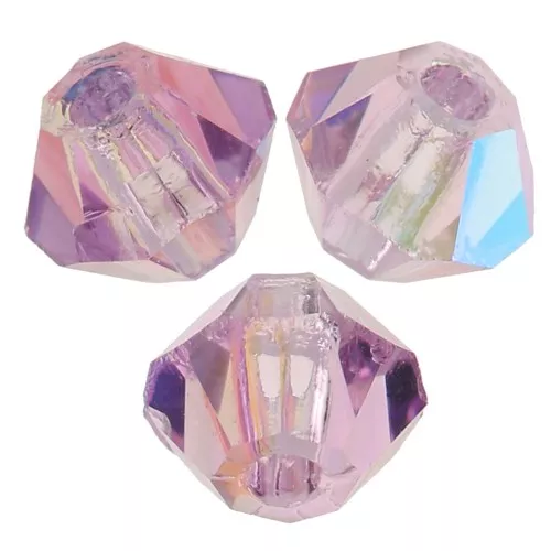 3mm Preciosa Crystal Bicones - Rondelle Bead - Light Amethyst Glitter x30