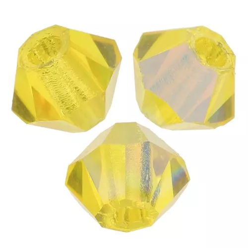 3mm Preciosa Crystal Bicones - Rondelle Bead - Citrine Glitter x30
