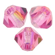 3mm Preciosa Crystal Bicones - Rondelle Bead - Rose Glitter x30|raw }}