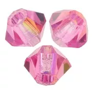 3mm Preciosa Crystal Bicones - Rondelle Bead - Rose Glitter x30