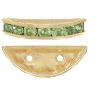 Half moon Rondelle 20x9mm Gold-colored Peridot x1|raw }}