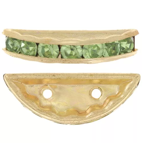 Half moon Rondelle 20x9mm Gold-colored Peridot x1