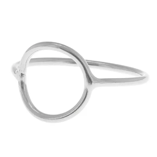 925 Sterling Silver Openwork circle ring - Size 47 x1