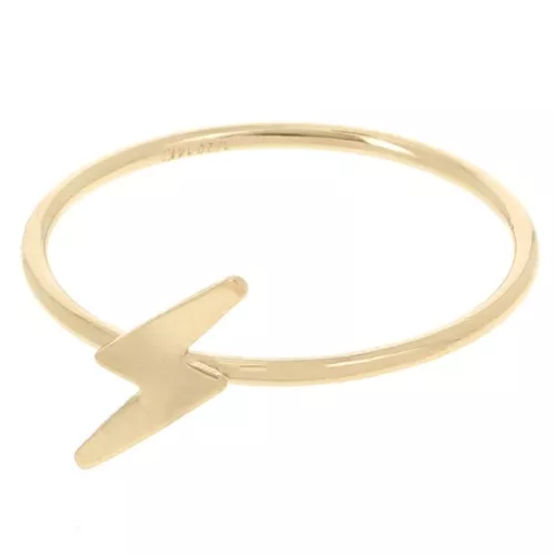 Lightning bolt ring - Size 57 - Gold filled x1
