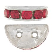 Half moon Rondelle 14x8mm Silver-colored Light Siam x1|raw }}