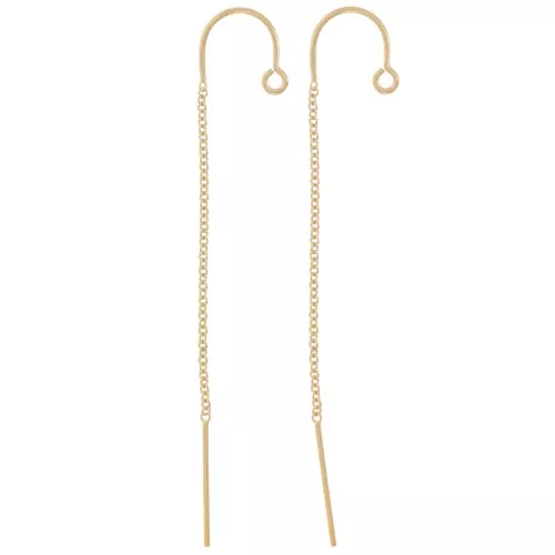 48mm cable Through-ear chains - Gold filled x2