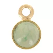 Round pendant for 3mm flat back cabochon - Gold filled x1