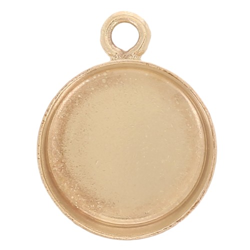 Round pendant for 5mm flat back cabochon - Gold filled x1