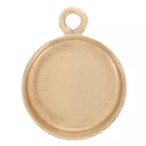 Round pendant for 5mm flat back cabochon - Gold filled x1