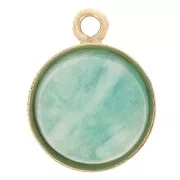 Round pendant for 5mm flat back cabochon - Gold filled x1