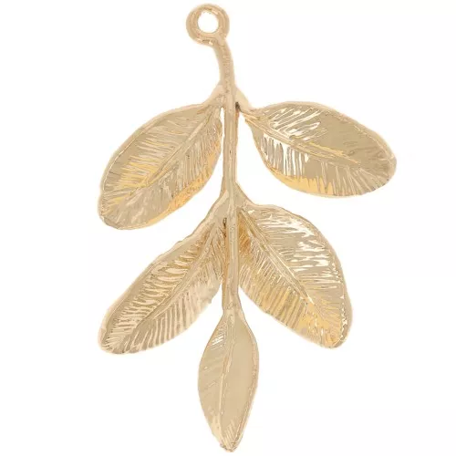 31mm Leaf pendant - Fine Gold Plated x1