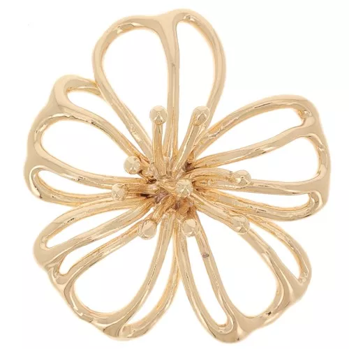 18x20mm Flower pendant - Fine Gold Plated x1