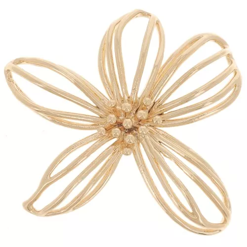 28x29mm Flower pendant - Fine Gold Plated x1