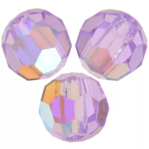 4mm Preciosa round faceted beads - Round Bead - Violet AB x20