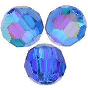 4mm Preciosa round faceted beads - Round Bead - Capri blue AB x20