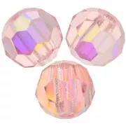 4mm Preciosa round faceted beads - Round Bead - Light Rose AB x20