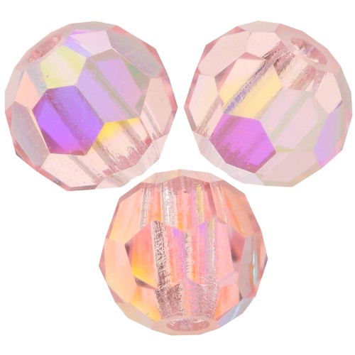 4mm Preciosa round faceted beads - Round Bead - Light Rose AB x20