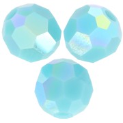 4mm Preciosa round faceted beads - Round Bead - Turquoise AB x20
