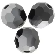 4mm Preciosa round faceted beads - Round Bead - Jet Hematite Half x20