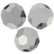 4mm Preciosa round faceted beads - Round Bead - Jet Hematite Full x20